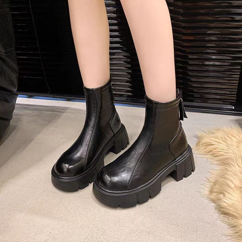Bianca | Orthopedic Chunky Platform Ankle Boots with Zipper