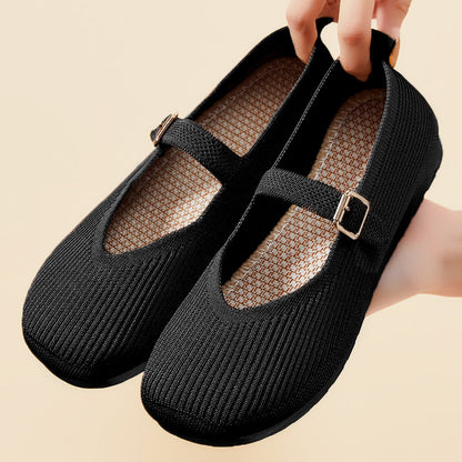 OrthoCare Women’s Knit Mary Jane Flats – Breathable Lightweight Comfort Shoes