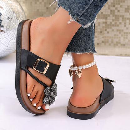 Bexley | Women’s Orthopedic Rhinestone Buckle Slide Sandals