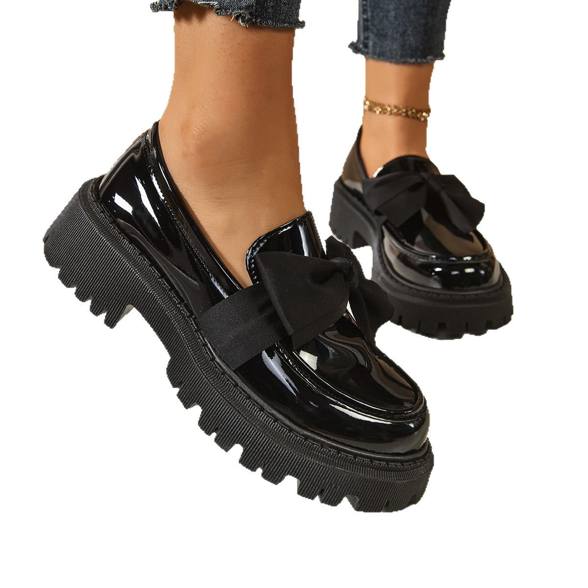 OrthoCare Vintage Loafers With Bow - Unique Elegance