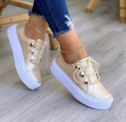 Abby | Orthopedic Lace-up Flats Sneakers Women Rivet Casual Shoes