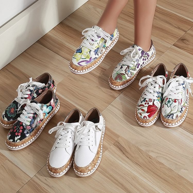 Camila | Orthopedic Floral Canvas Espadrille Sneakers – Lightweight Comfort