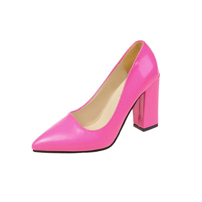 OrthoCare Bold Block Heel Pumps – Elegant Comfort Statement Heels