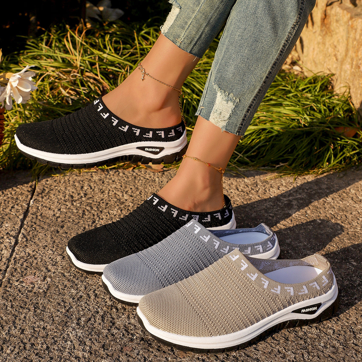 OrthoCare Knit Slip-On Sneakers – Breathable Lightweight Walking Shoes
