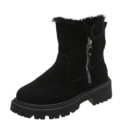 Sabrina | Orthopedic Fur-Collar Suede Side-Zip Chunky Winter Boots