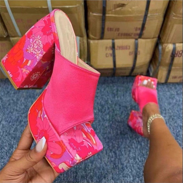 Xandria | Women’s Orthopedic Chunky Block Heel Mule Sandals