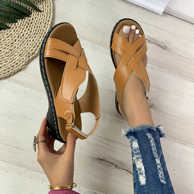 OrthoCare Braided Cross-Strap Sandals