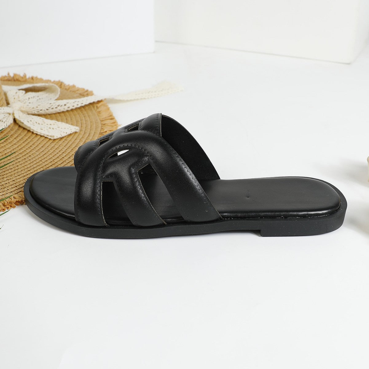 Fenella | Women’s Orthopedic Metallic Flat Slide Sandals
