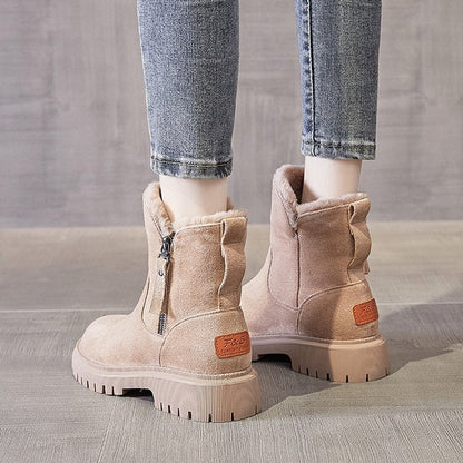 Renee | Orthopedic Side-Zip Fur Suede Chunky Winter Boots