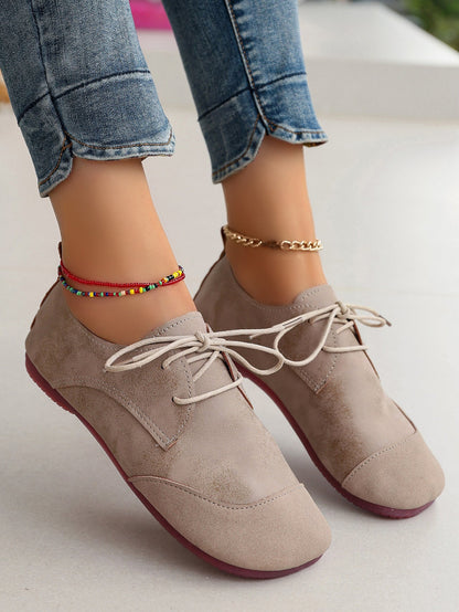 OrthoCare Women’s Vintage Lace-Up Flats – Soft Comfort Casual Oxford Shoes
