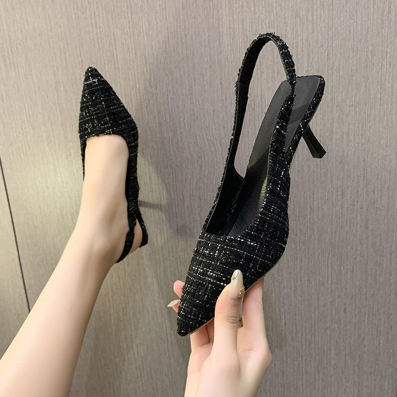 Tinsley | Women’s Orthopedic Woven Pointed Toe Slingback Heels