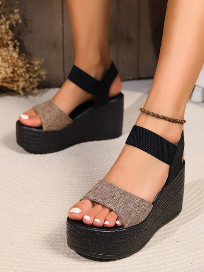 Seraphina | Women’s Orthopedic Elastic Strap Platform Wedge Sandals