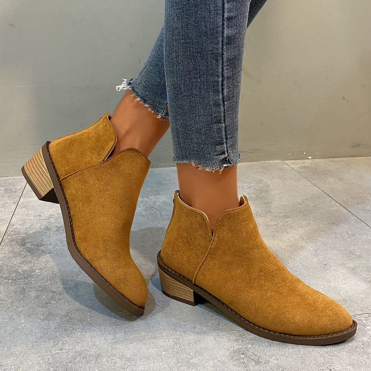 OrthoCare Plus Size Pointed Ankle Boots - Comfort