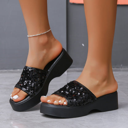 OrthoCare Rhinestone Platform Slide Sandals