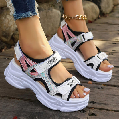 OrthoCare Chunky Platform Sport Sandals With Adjustable Straps