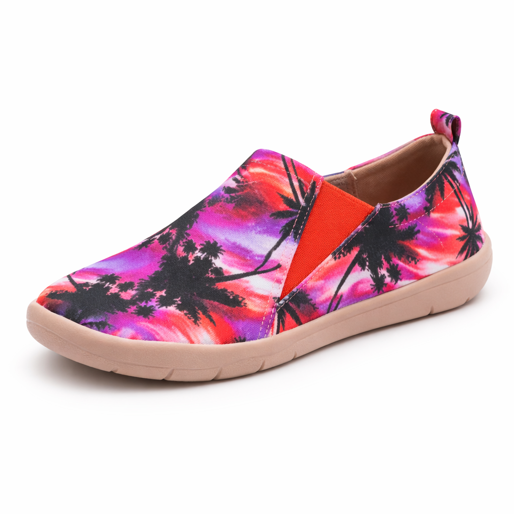 Orthopedic Patterned Slip-On Sneakers – Lightweight Breathable Comfort Walking Shoes