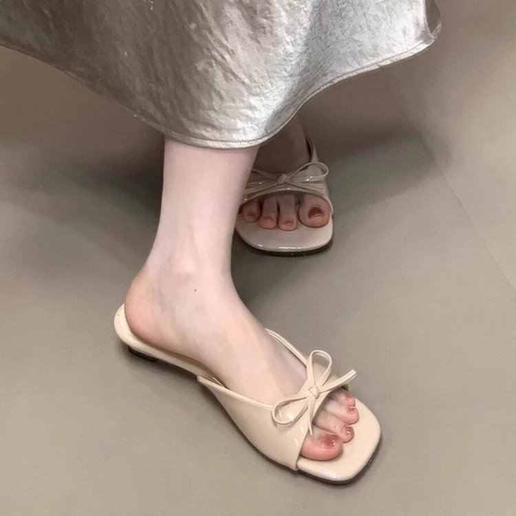 Clovelle | Women’s Orthopedic Bow Transparent Flat Slide Sandals