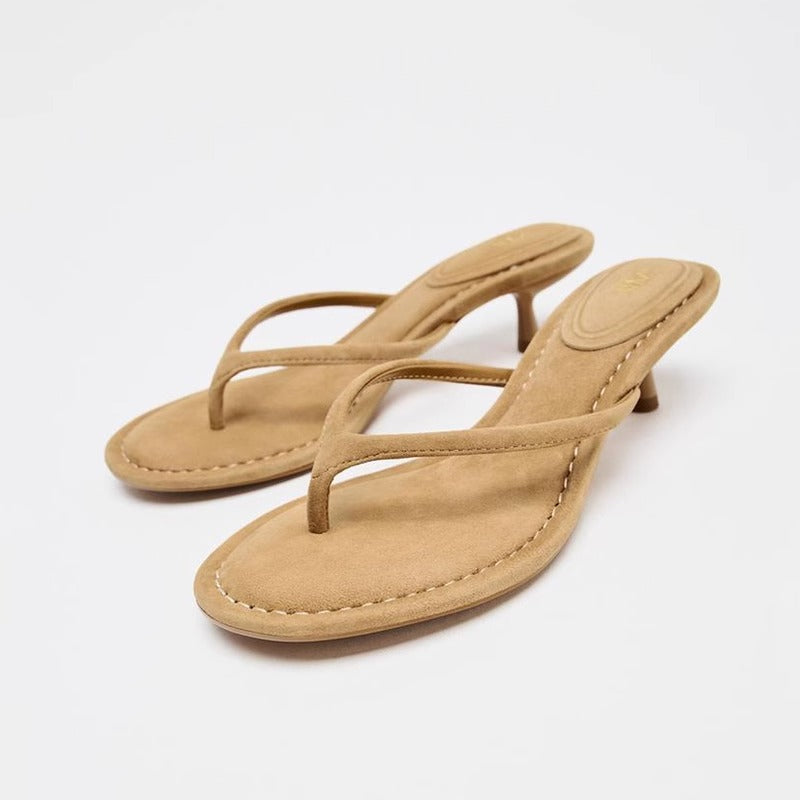 Queniva | Women’s Orthopedic Kitten Heel Thong Sandals