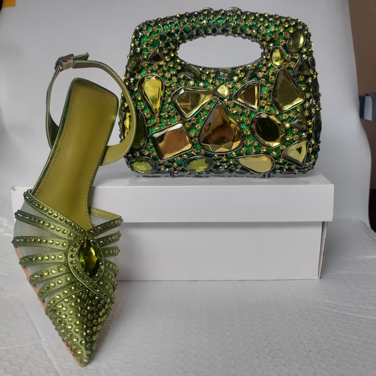 Finette | Women’s Orthopedic Rhinestone Pointed Toe Slingback Heels