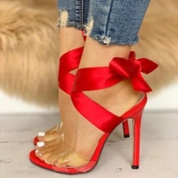 OrthoCare Ribbon Tie Stiletto Heel Sandals
