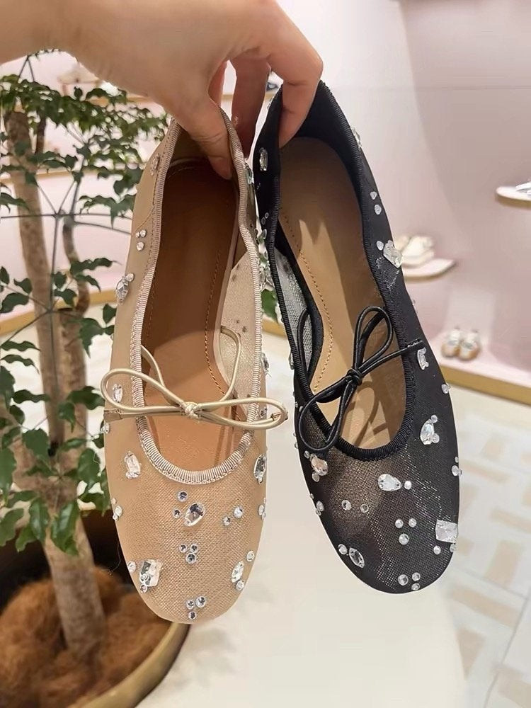 Orlisse | Women’s Orthopedic Crystal Embellished Ballet Flats