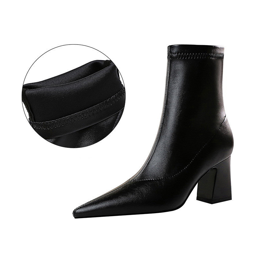 Samantha | Orthopedic Elegant Pointed-Toe Block Heel Ankle Boots