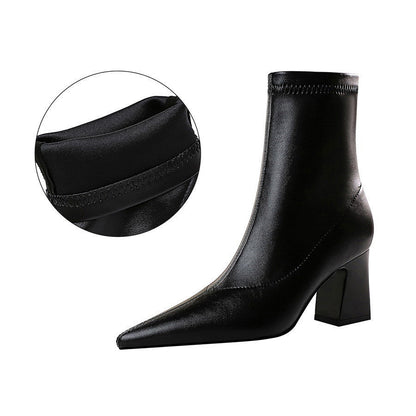 Samantha | Orthopedic Elegant Pointed-Toe Block Heel Ankle Boots