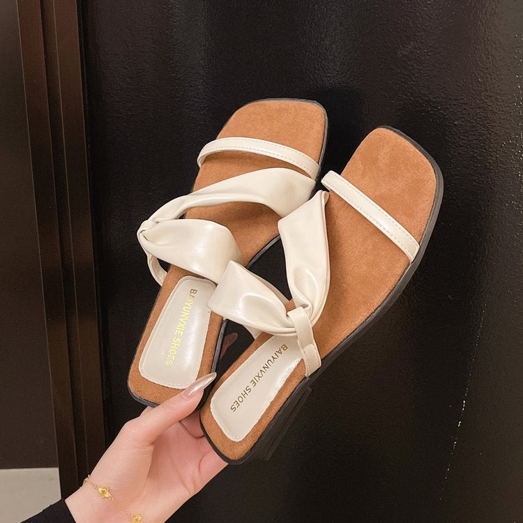 OrthoCare | Cross Strap Cork Footbed Slide Sandals