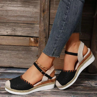 OrthoCare Breathable Woven Mary Jane Platform Sandals