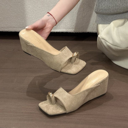 Astraea | Women’s Orthopedic Platform Slide Sandals with Bow Detail