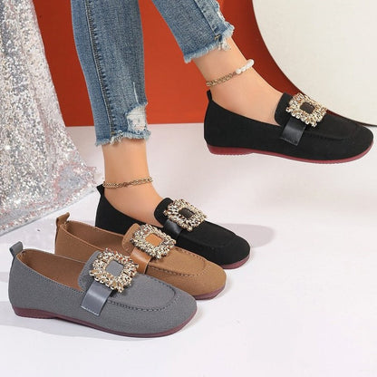 OrthoCare | Crystal Buckle Slip-On Loafers