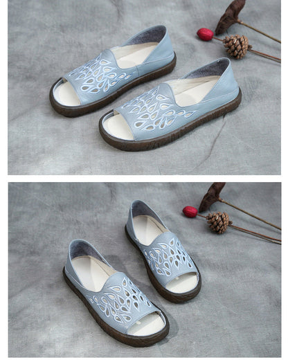 Yvette | Women’s Orthopedic Perforated Peep Toe Comfort Loafers