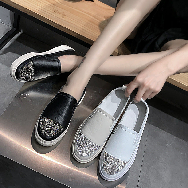 OrthoCare | Platform Slip-On Loafers with Glitter Toe