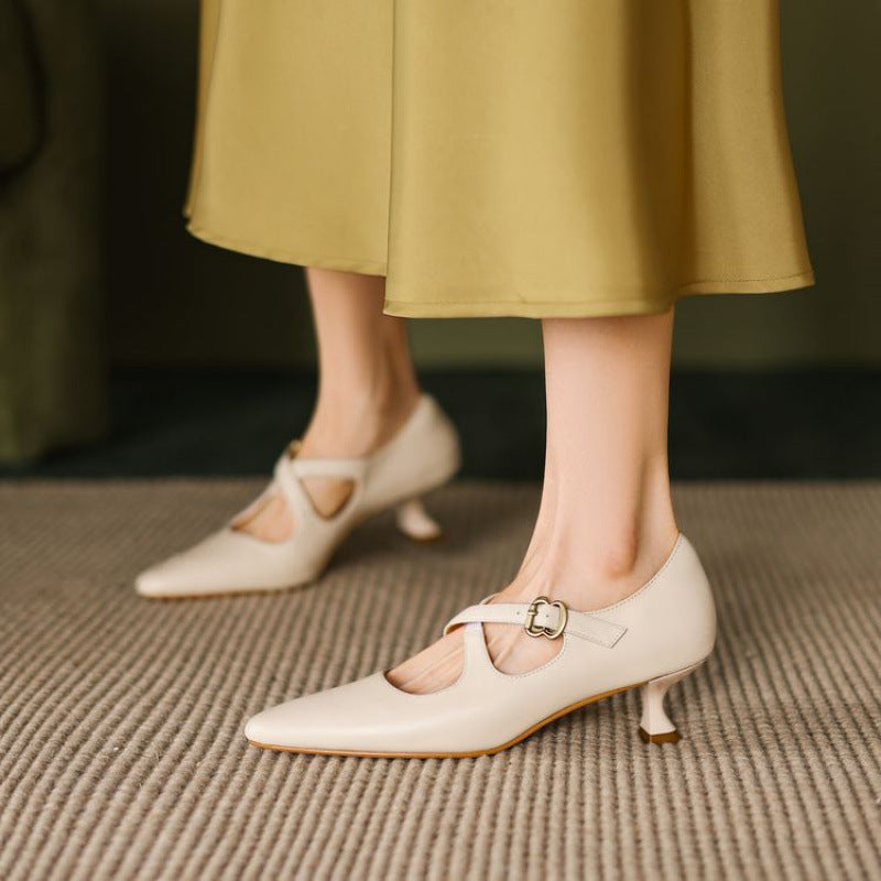 OrthoCare Elegant Mary Jane Shoes With Mid-Heeled Heels