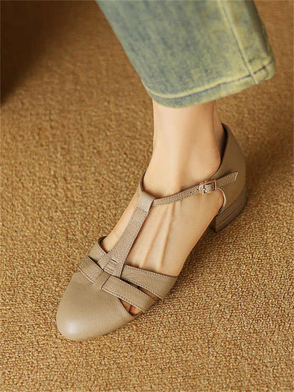 OrthoCare Retro Leather Sandals - Soft Comfort