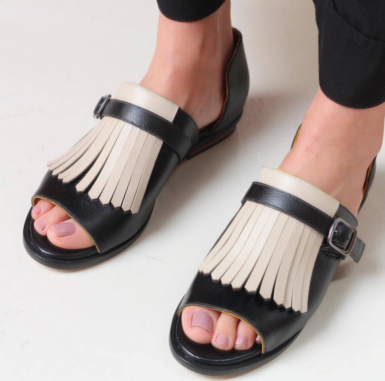 Phaeline | Women’s Orthopedic Fringe Accent Comfort Sandals