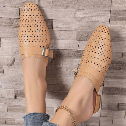 Hestia | Women’s Orthopedic Perforated Pointed Toe Mule Flats