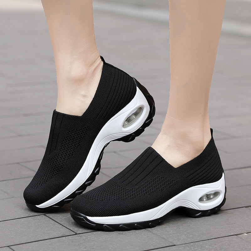 OrthoCare Women’s Air Cushion Slip-On Sneakers – Lightweight Support Walking Shoes