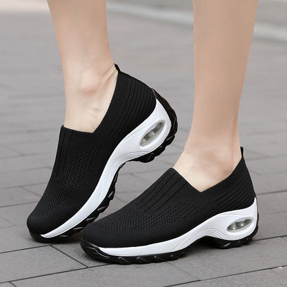 OrthoCare Women’s Air Cushion Slip-On Sneakers – Lightweight Support Walking Shoes