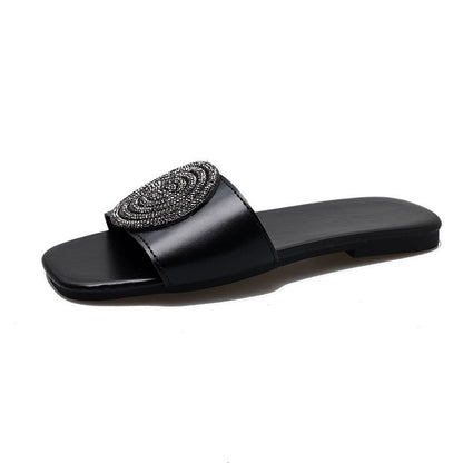 OrthoCare Rhinestone Medallion Comfort Slide Sandals