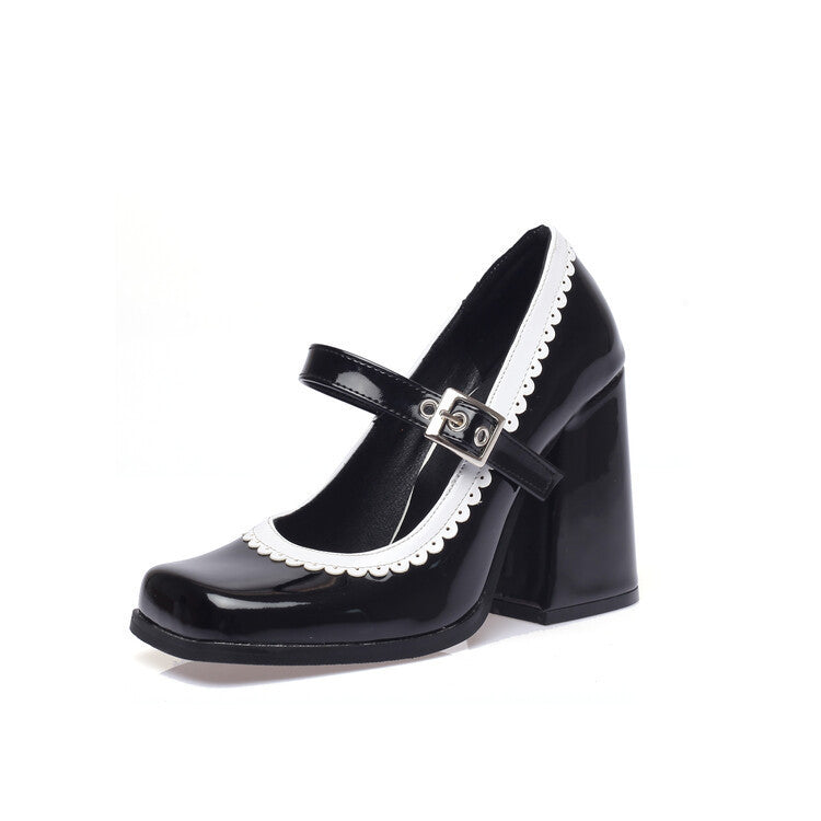 Orthopedic Mary Jane Block Heels – Comfortable Strap Dress Shoes