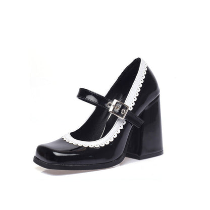 Orthopedic Mary Jane Block Heels – Comfortable Strap Dress Shoes