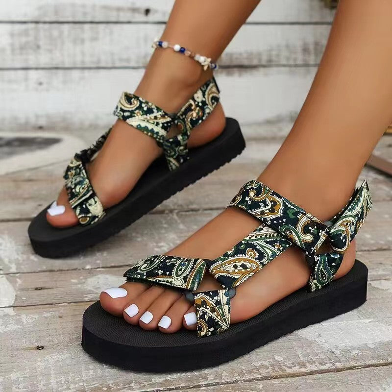 OrthoCare Ethnic Printed Velcro Sandals - Summer Fashion
