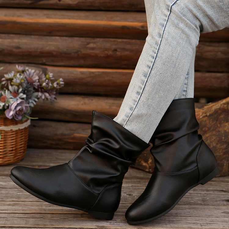 OrthoCare Flat Boots - Slip-On Western Comfort