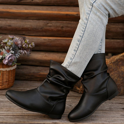 OrthoCare Flat Boots - Slip-On Western Comfort