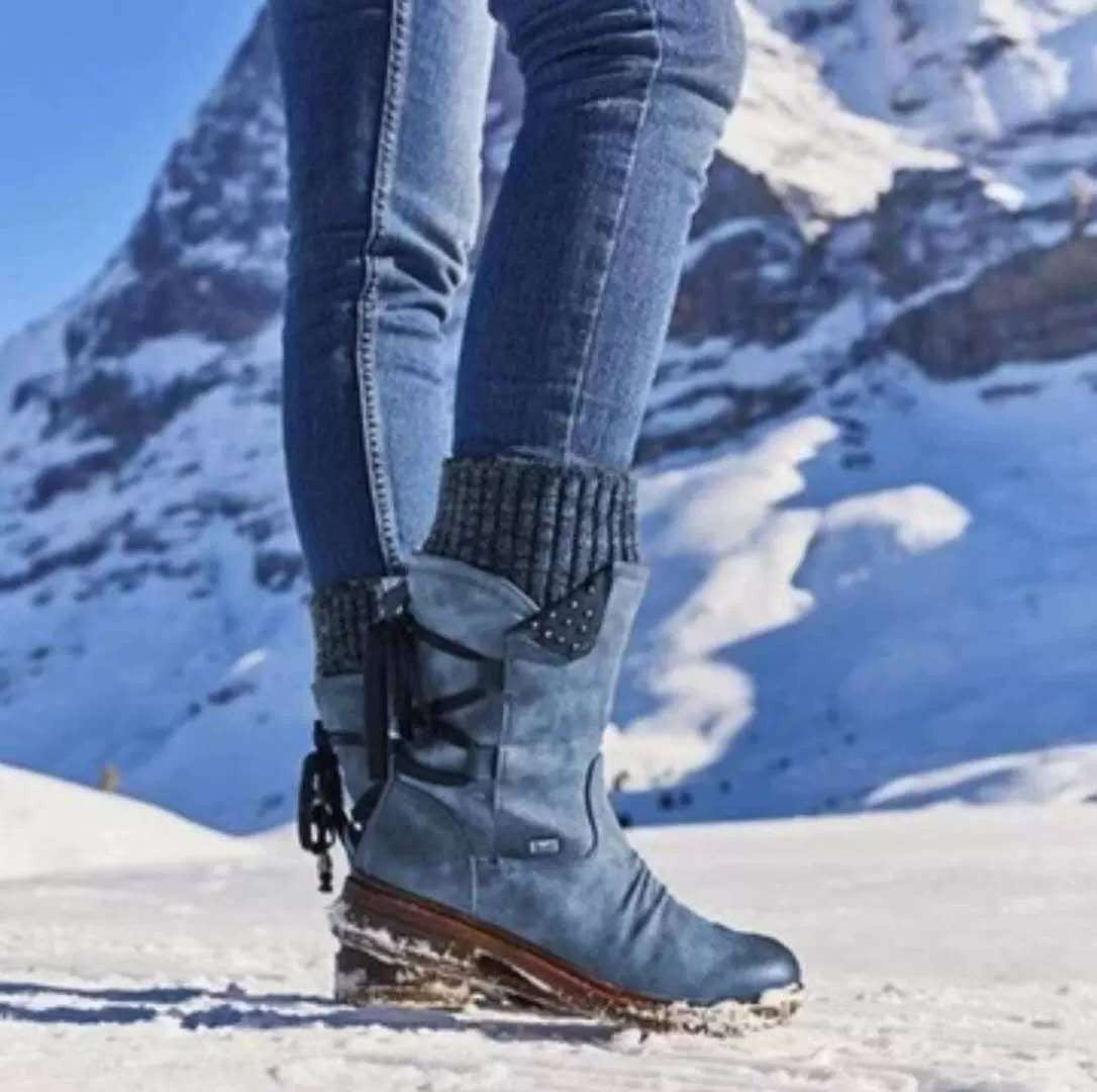 Marilyn | Suede Knit-Cuff Orthopedic Winter Boots