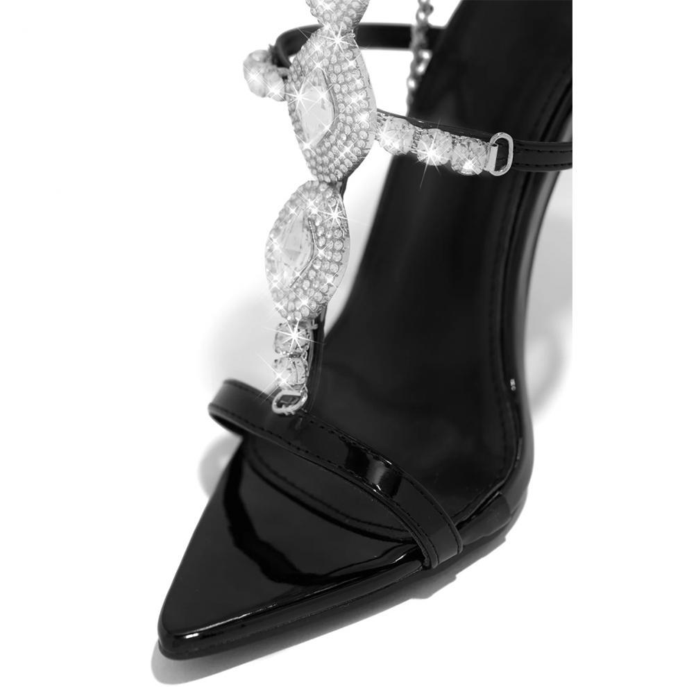 OrthoCare Gold Rhinestone Stiletto Sandals - Unique Elegance