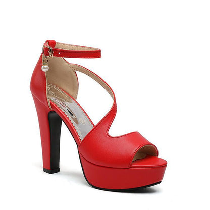 Roselle | Orthopedic Elegant Ankle-Strap Platform Heels with Peep-Toe Design