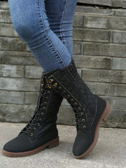 Anna | Orthopedic Quilted Lace-Up Winter Boots