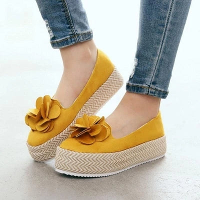 OrthoCare Women’s Bow Platform Espadrille Flats – Lightweight Comfort Slip-On